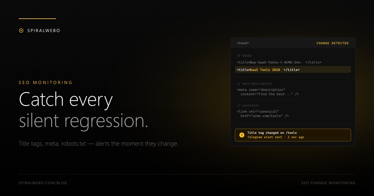 How to Monitor SEO Changes on Your Site (Title, Meta, Robots.txt)